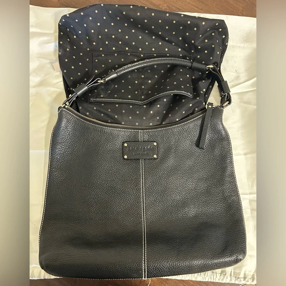 vintage Kate Spade Black Pebbled Cow Leather, very soft, Shoulder Bag.